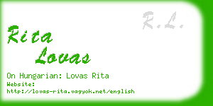 rita lovas business card